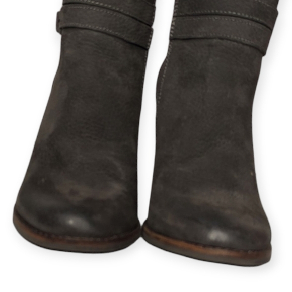 Lucky Brand Shoes Latonya Bootie Heeled Ankle Boots Nubuck Storm Black Size 6M - Picture 6 of 13